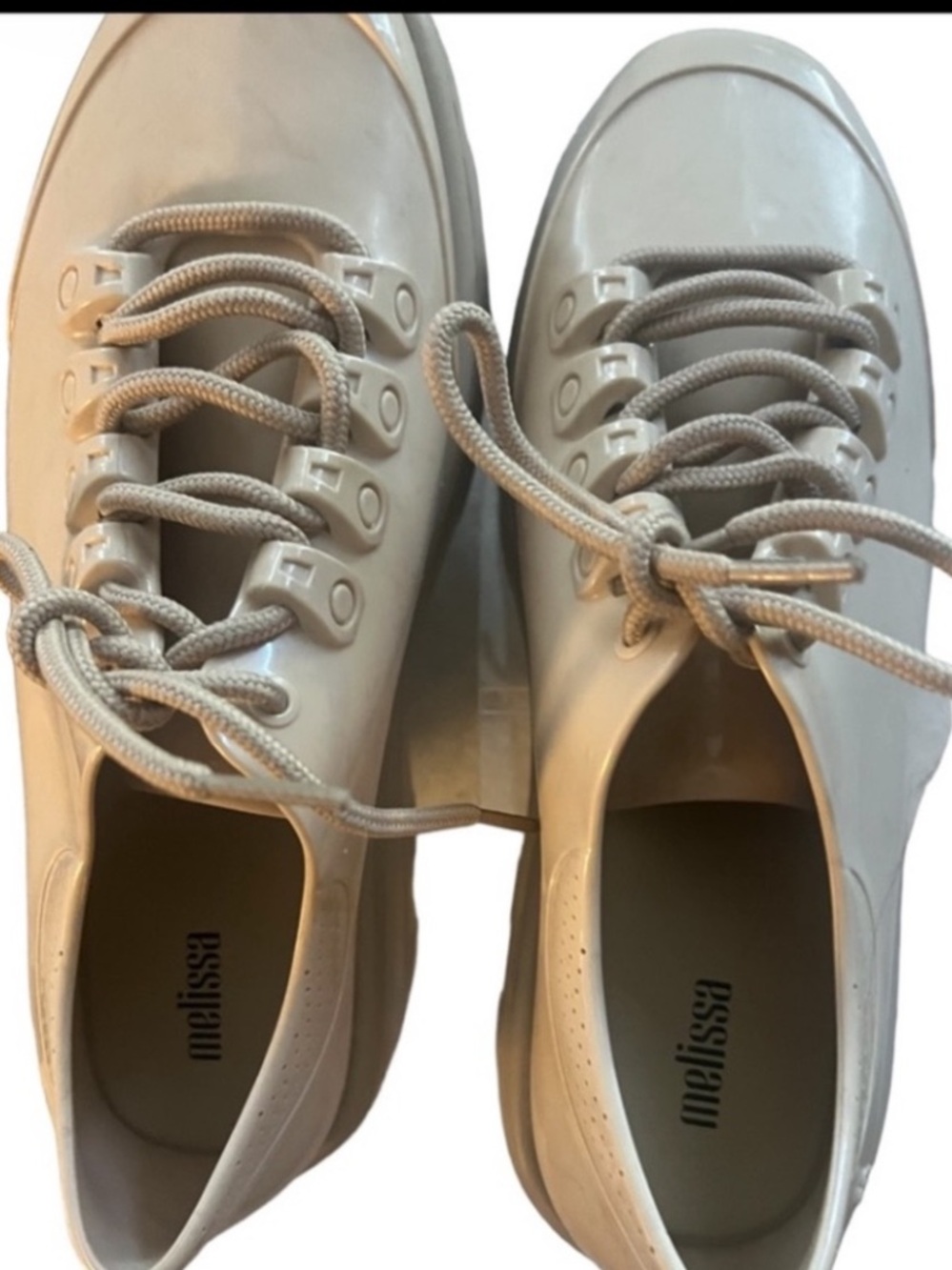 Melissa Beige Chunky Platform Lace-Up Sneakers Kick Off